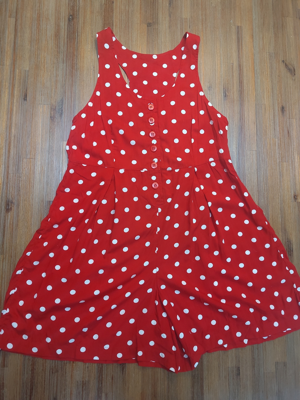 Copper Key Vintage Red and White polka dot short jumper Womens Size Small